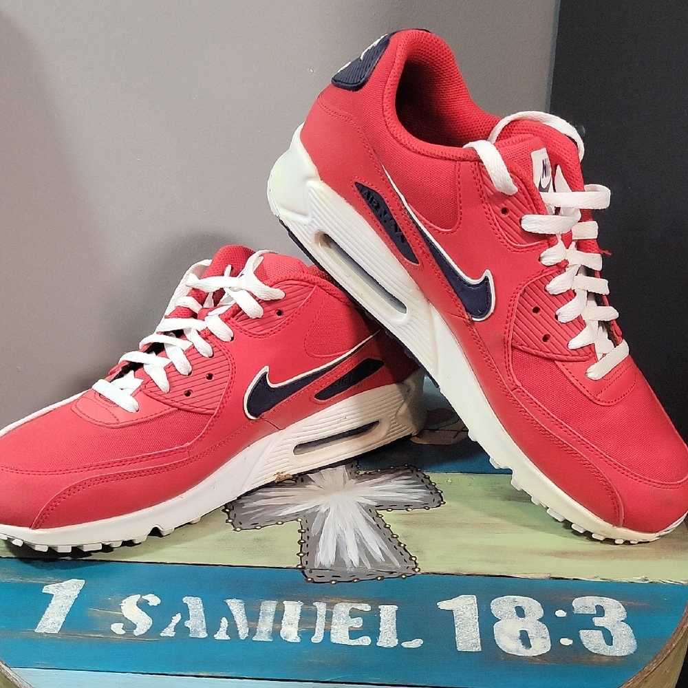 Nike Air Max Red and Navy Shoes